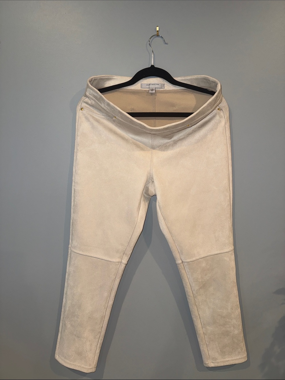 Marc New York Cream Suede-Look Pull-On Trousers